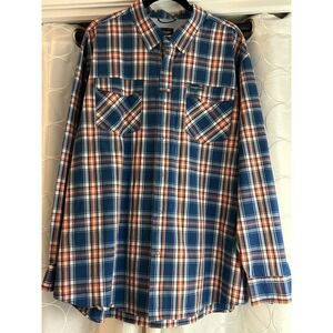 Wrangler Outdoor Series Mens Button Up ~ Vented ~ Breathable ~ Plaid ~ Outdoors